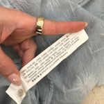 ZARA  Blue Palm Tree Print Button Down Short Sleeve Collared Blouse Shirt Top M Photo 9