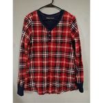 Nautica  Red Blue Plaid Long Sleeve Pajama Pants Set Size Medium Photo 3