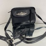 Vintage Y2K Black Faux Leather Croc Embossed Grunge Angel Cherub Crossbody Purse Photo 0