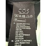 COS  Knit Top Sz M Black Pleated 3/4 Bell Sleeve Career Business Stretchy EUC Photo 3