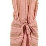 Anthropologie  Drew womens striped wrap‎ dress size large linen blend Photo 0