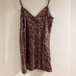 Morgan Taylor Intimates Pink Brown Soft Silky Satin Floral Slip Dress Large Photo 1