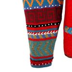 Icelandic Design Southwest Aztec Red Boiled Wool Embroidered Jacket Size M Size M Photo 3