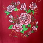 Vintage Florida Y2K Floral Graphic Print Single Stitch Long Tshirt Dress OSFA Red Size undefined Photo 1