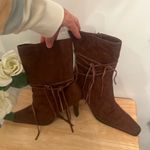 Anne Michelle  Boots Size 9 brown suede fringe boots Photo 3