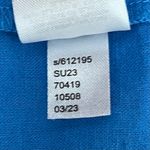 Loft  Blue Linen Peasant Blouse Coastal Beach Boho Hippie Preppy Nautical S Photo 6