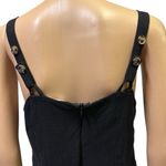 Orange Creek Linen Blend  Black Button Accent Sleeveless Back Slit Midi Dress M Photo 7