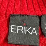 Erika  Red Long Sleeves Turtleneck Zip Up Front Sweater SZ M Photo 5