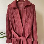 Stunning Palena 100% wool knitted made in Hong Kong long cardigan Red Photo 1