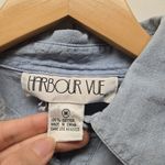 American Vintage Harbour Vue Denim Embroidered Sunflower Button Up Shirt Top Med 100% Cotton VTG Photo 2