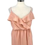 Everly  Peach Ruffled Midi Dress Special Occasion Party Size Medium Photo 3