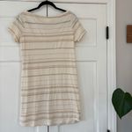 Sézane Sezane Diane Dress Beige Gold Cream Striped Mini Dress Size Medium Quiet Luxury Photo 10