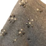 Stella & Dot Embellished Gray Sweatshirt Sz.S Rushed LS Faux Pearl Grommets Photo 8