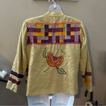 Indigo Moon Women’s Large VTG Patchwork Embroidered Floral Jacket Blazer Casual Tan Photo 1