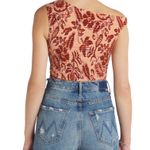Free People Shea Floral Smocked Peach Red Tank Top Peach Brown Boho Sleeveless Photo 1