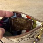 Coach  Legacy Signature Leather Trim Wristlet Monogram Canvas Brown Gold Tone Photo 6