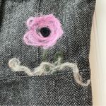 Gap Wool Vest Gray Pink Medium Herringbone Classic Tailored Y2K Vintage Abstract Photo 6