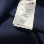 Untuckit Navy Blue Dress Midi Stretch Size 10 Ruched Button Front Fitted Soft Photo 9