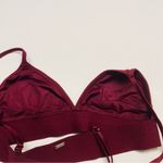 PINK - Victoria's Secret Victoria's Secret Pink Rose Embroidered Triangle Bralette Bra‎ Sz Small Burgundy Photo 6