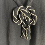 Love Shack Fancy Leonora Black Ruffled Knit Wool Pearl Bow Sweater Size Small Photo 12