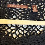 525 America  Black Crochet Open Knit Y2K Boho Layering Top Minimalist S Photo 2