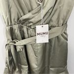 Show Me Your Mumu NWT - Say I Do Romper Moss Green Size MEDIUM Satin Faux Wrap Photo 7
