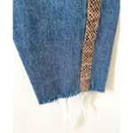 Bershka  High Rise Straight Snake Stripe Denim Jeans Blue Beige Size 00 Photo 3