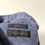 Tahari 100% Linen Shirt Dress Button Down Pockets Coastal Blue size XS Photo 4