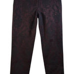 Ann Taylor  Burgundy Black Floral Jacquard Dress Pants Size 2 Photo 0