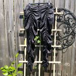 Sharagano  Y2K Black Satin Ruched Pants M Photo 1