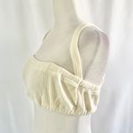 We Wore What New Tie Halter Bra Top Ribbed Knit Crop Top Ivory Size Medium Photo 7