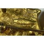 VTG Avon Gardener’s Brooch Pin Brushed Gold Tone Shovel Flower Floral Pots Photo 2