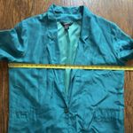 Vintage Womens Silk Blazer Teal Jacket 90s Oversize Single Button Size L Green Size L Photo 7