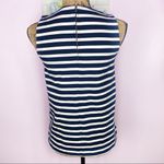 Madewell Frameset Ponte Striped Zipper Back Sleeveless Top Navy Cream Size XS Photo 4