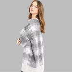 William Rast  beautiful gray /white plaid button up cardigan sweater! New Photo 3