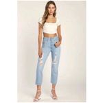 Levi's Levi’s Premium 501 Original Crop Jeans Ojai Ring Wash Distressed Size 30 Photo 2