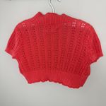 Arizona Jeans Vintage Arizona Jean Co Cardigan Sweater Womens Large Coral Crochet Top Y2K 90s Photo 1