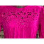 dress 100% silk fuchsia floral cutwork lace drop waist Pink Size 8 Photo 3