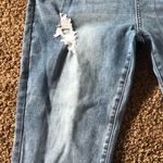 Akira Size 17 Blue Distressed Denim Old Blue Car Patch Stretch 32 waist Photo 4