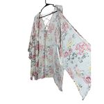 Billabong  Floral Print Kimono Top Criss‎ Cross V Neck Rayon S/M Photo 3