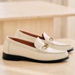 Sézane Sezane Vicky Loafers Elegant Cream/White Leather in smooth Ecru chain detail 42 Photo 1