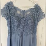 Azazie  Elegant Blue Lace Wedding Dress Photo 6
