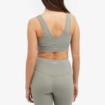 ANINE BING Sport Renae Logo Sports Bra Top in Dark Gray Photo 1