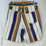 SoStanza Contemporary Apparel Vintage Shorts Women Size 9/10 White Multi Stripe Photo 6