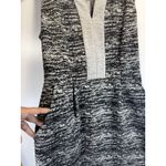 Tabitha Anthropologie Black White Gray Marled Knit Split Neck Shift Dress Size 4 Photo 5