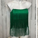 Sincerely Jules Fringe Halter Top and Skirt Set Women's Size small Green Photo 0