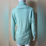 Peck & Peck | Women's Turquoise Blue Green Cowl Neck Pullover Sweater | Small Photo 1