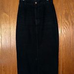 Bongo  Vintage Black Denim Maxi Skirt Photo 0