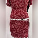 Trixxi Clothing Company Red Floral Smocked Puff Sleeve Mini Dress Photo 10