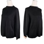 Eileen Fisher Sweater Large Silk Blend Black Beige Contrast Sleeve Photo 4